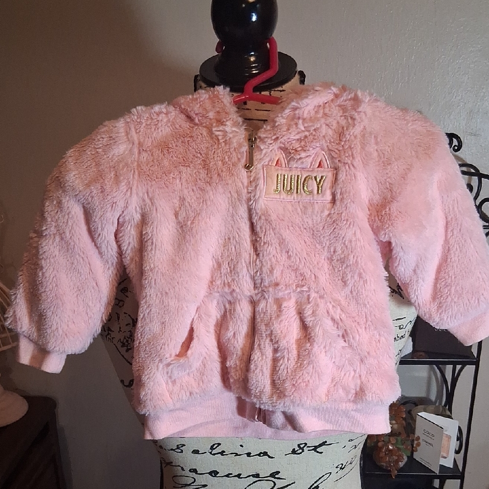 Juicy Couture Light Pink Plush Baby Jacket 3-6 Months